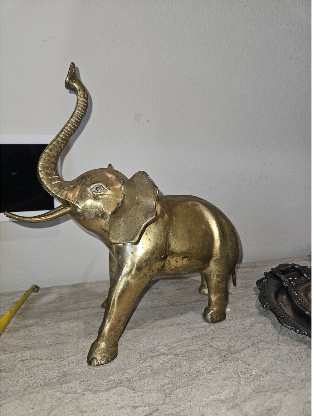 Vintage heavy brass elephant
